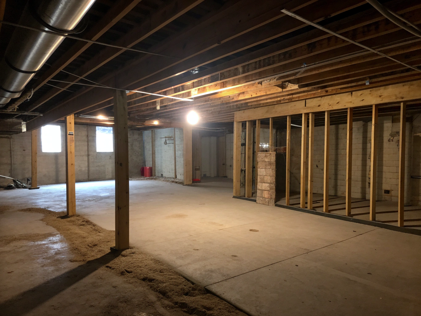 Finished Basement Living Space - Before